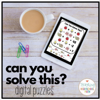 Preview of Algebra Critical Thinking Logic Puzzles DIGITAL Can You Solve This Emoji Puzzles