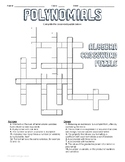 Algebra Crossword Puzzle: Polynomials & Algebraic Expressi