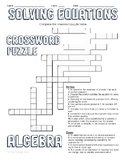 Algebra Crossword Puzzle: Solving Equations (Math Terminology)