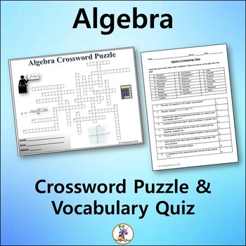 Preview of Algebra Crossword & Vocabulary Quiz