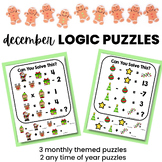 Algebra December Critical Thinking Emoji Logic Puzzles