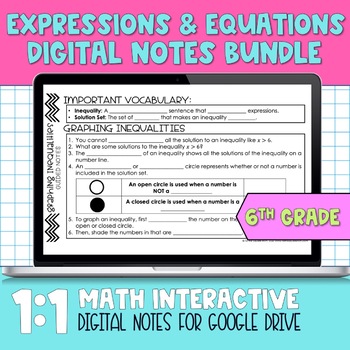 Preview of Algebra Digital Notes