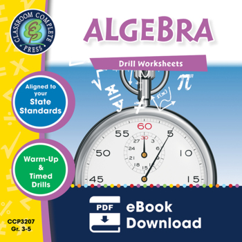 Preview of Algebra - Drill Sheets Gr. 3-5