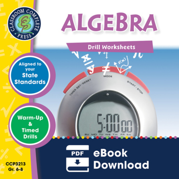 Preview of Algebra - Drill Sheets Gr. 6-8