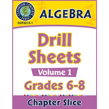 Preview of Algebra - Drill Sheets Vol. 1 Gr. 6-8