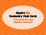 Algebra Vocabulary Flash Cards for ELLs | ENGLISH AND SPAN