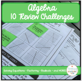 Algebra End of Year Review Challenge Escape Room