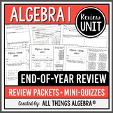 Algebra 1 EOC Review Packets + Editable Quizzes