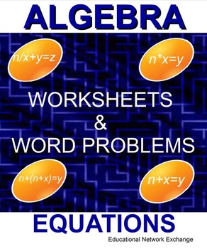 Preview of Algebra Equations: Worksheets and Number Word Problems