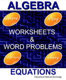 Algebra Equations: Worksheets and Number Word Problems