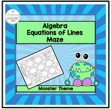 Algebra Equations of Lines Maze (Monster Theme)