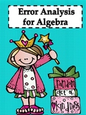 Error Analysis: Algebra (70 Pages) Bundle