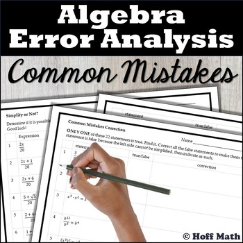 Preview of Algebra Error Analysis | Common Mistakes