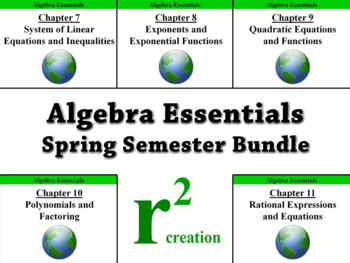 Preview of Algebra Essentials - Spring Semester (Ch 7 - 11) Complete - 47 PPTs + 68 items