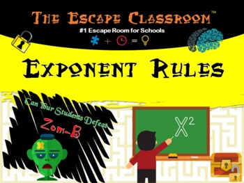 Preview of Algebra: Exponent Rules Escape Room | The Escape Classroom