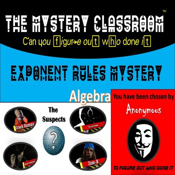 Preview of Algebra: Exponent Rules Mystery | The Mystery Classroom (Distance Learning)