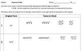 Algebra Exponent Rules Worksheet: Check all that apply