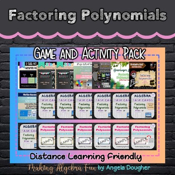 Preview of Algebra Factoring Polynomials Game & Activity Pack BUNDLE