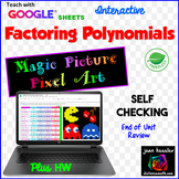 Factoring Polynomials Digital Pixel Art Puzzle plus PRINT version