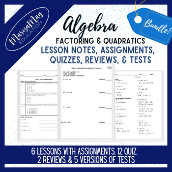 Preview of Algebra - Factoring & Quadratics Complete Unit Bundle