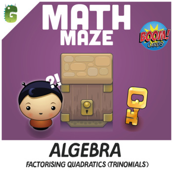 Preview of Algebra | Factorising Quadratics (Trinomials) BOOM Math Maze Game!