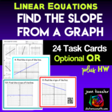 Find the Slope from a Graph Task Cards plus QR HW