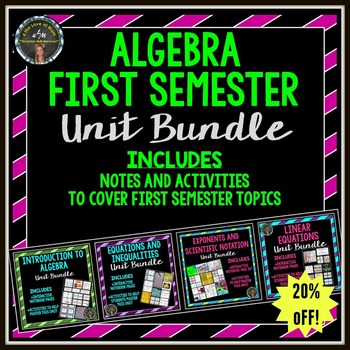 Preview of Algebra First Semester Bundle {Notes and Activities}
