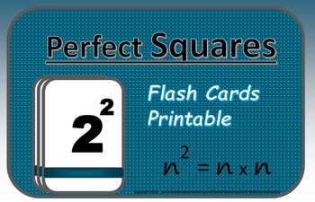 Preview of Algebra Flash Cards: Perfect Squares