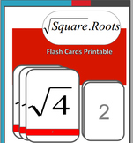Algebra Flash Cards:  Square Roots