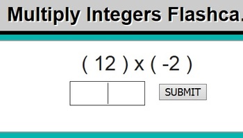 Preview of Algebra Flashcards - Integer Operations Flashcards Website
