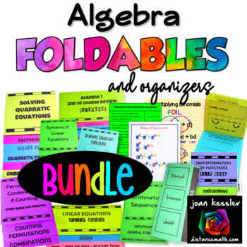 Preview of Algebra Foldables and Organizers Bundle