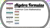 Algebra Formulas Common Core Mathematics Wall