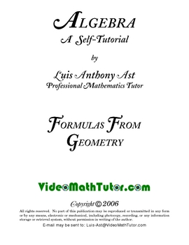 Preview of Algebra: Formulas From Geometry