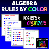 Algebra Formulas by Color Posters and Interactive Notebook Pages