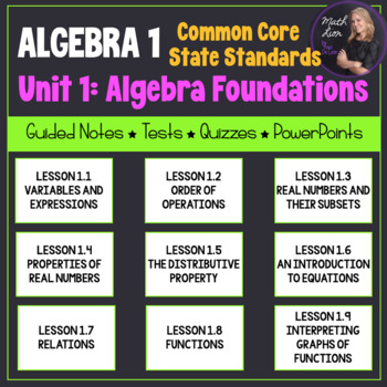 Preview of Algebra Foundations (Algebra 1 Curriculum - Unit 1) | Bundle for Common Core
