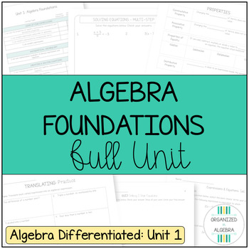 Preview of Algebra Foundations (Algebra 1 Differentiated Curriculum Unit 1)