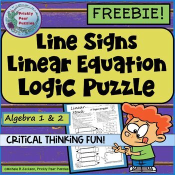 Preview of Algebra Fun, Linear Equations  Logic Puzzle,