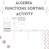 Algebra Functions Sorting Activity