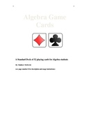 Algebra Game Cards