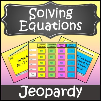 Preview of Algebra Games {Algebra 1 Solving Equations} {Algebra 1 Games}