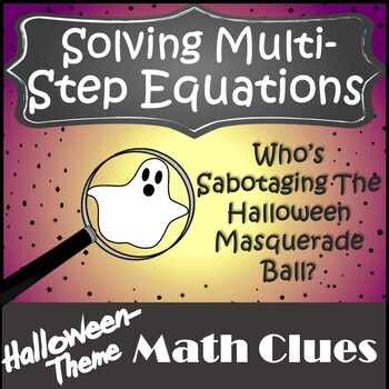 Preview of Halloween Algebra Activity {Halloween Solving Equations Activity} Algebra Games