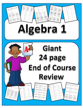 Preview of Algebra: Giant End of Course Review Packet