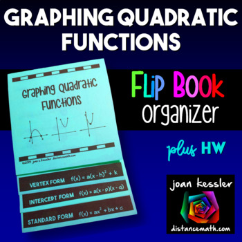 Preview of Graphing Quadratic Functions Parabolas Flip Book Foldable plus HW
