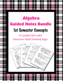Algebra Guided Interactive Math Notebook (Bundle): [[1st S