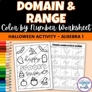 Preview of Algebra Halloween Activity Domain and Range Coloring Worksheet