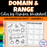 Algebra Halloween Activity Domain and Range Coloring Worksheet