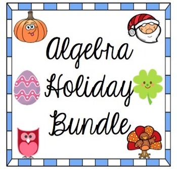 Preview of Algebra Holiday Activity and Puzzle Bundle