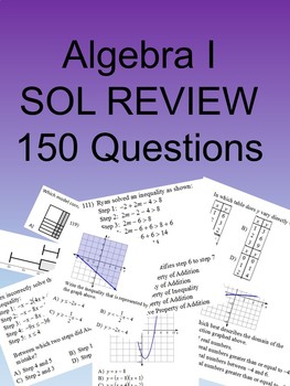 Preview of Algebra I 150 Multiple Choice SOL type questions