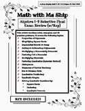 Algebra I-2 Selective Final Exam Study Guide