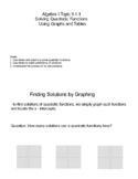 Algebra I - Chapter 9 - Solving Quadratic Equations.